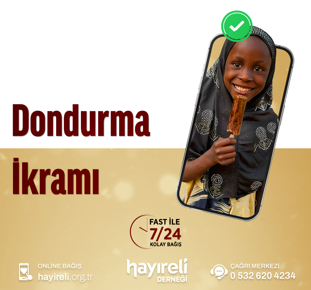 Afrika’da çocuklara dondurma dağıtımı